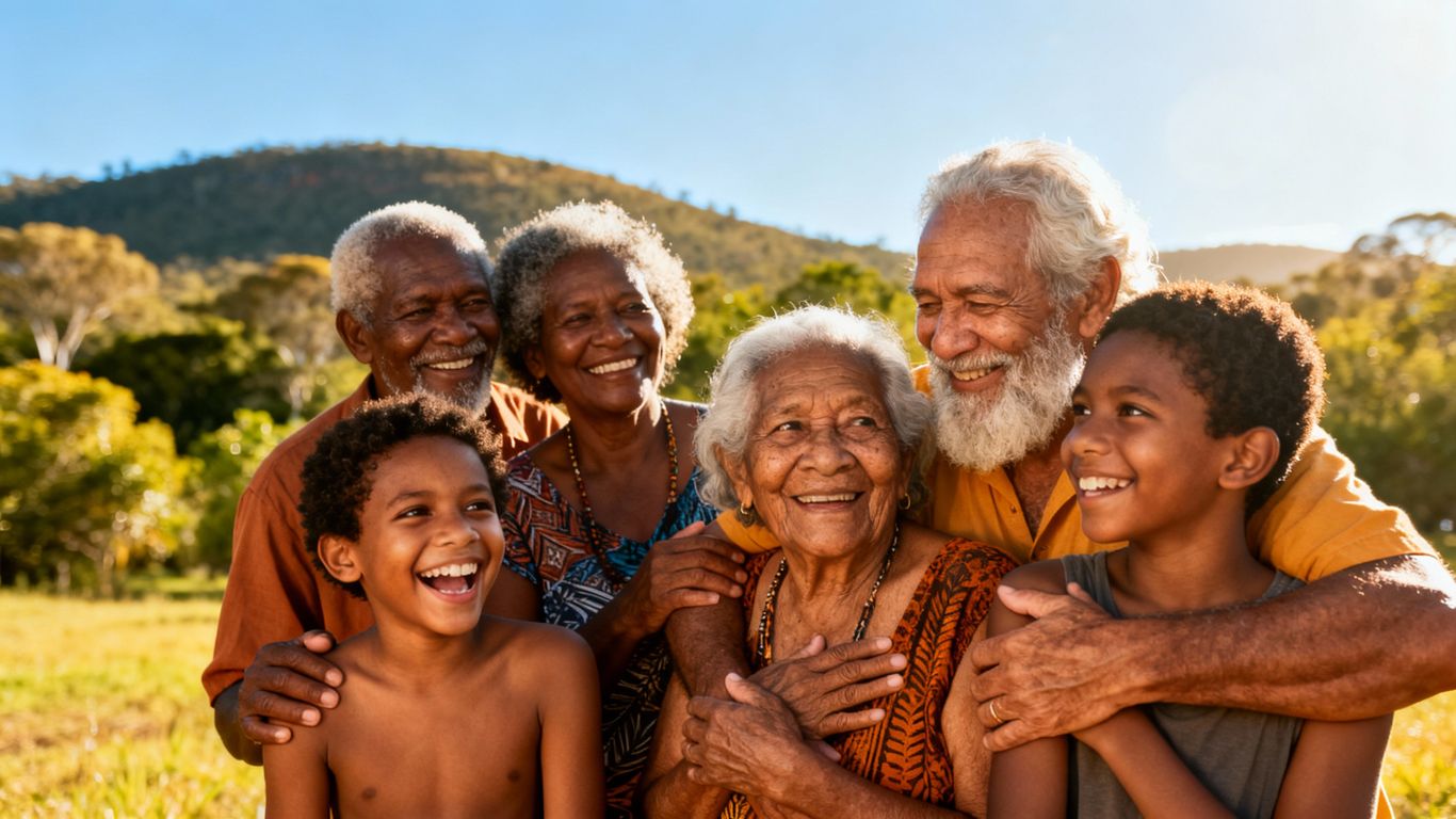 Indigenous Australians in a community setting.