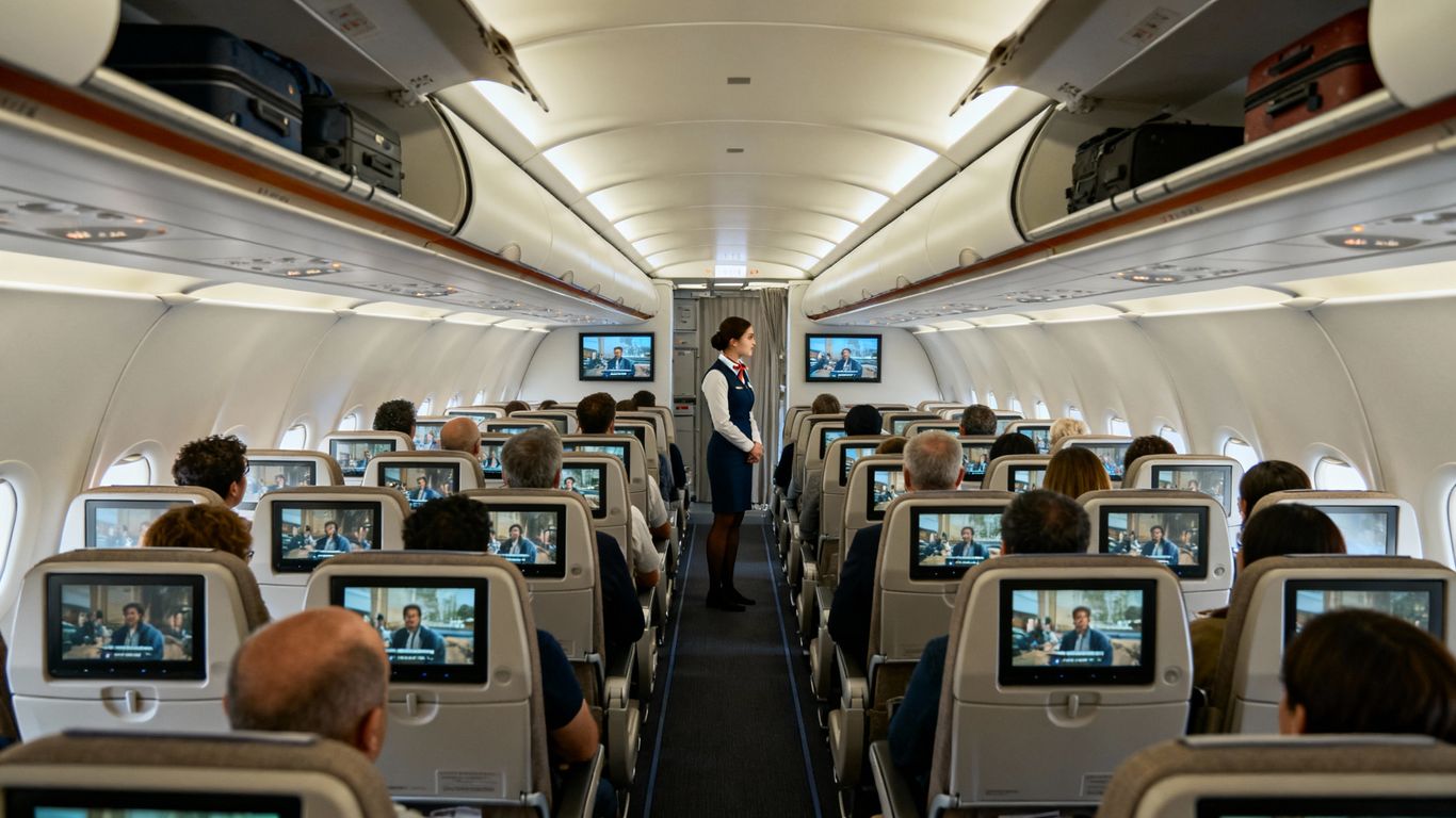 Airlines update inflight video with new biosecurity rules.