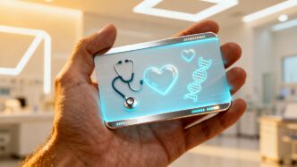 Digital health care card in hand