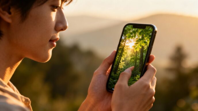 Person using a digital mental health app on a smartphone.