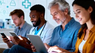 Digital media connecting people to health information.